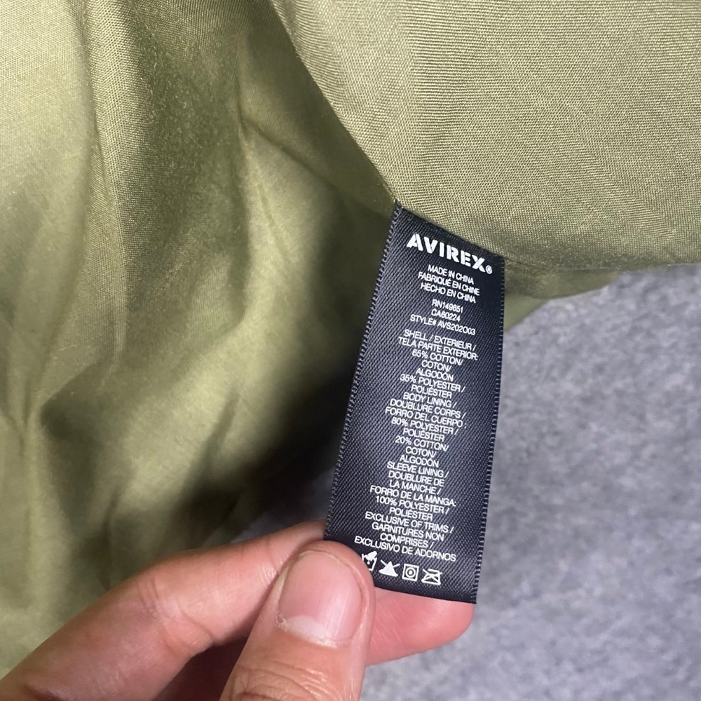 AVIREX Dragon Parachute Military Jacket Mens XL Olive Green Embroidered NWT - Picture 12 of 16